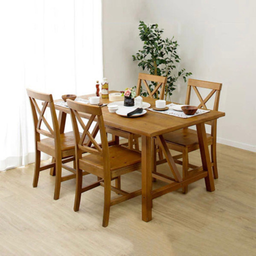 GM440【近隣配達可能】ダイニングセット　ニトリ 4人用　5点セット　(カーシーLBR)　ダイニングテーブル ウッディー 木製家具 シンプル 可愛い オシャレ リサイクルショップ　ケイラック朝霞田島店　ケイラック　埼玉県　朝霞市　田島　和光市　志木市　新座市　富士見市　ふじみ野市　三芳町　戸田市　蕨市　さいたま市(岩槻以外)　川越市　所沢市　上尾市　東京都　板橋区　練馬区　清瀬市