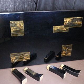 最高級 輪島塗 色紙山水蒔絵 座卓 【高崎秋峰作】座敷机 伝統工芸