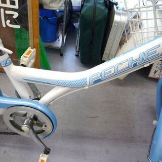 20インチ 子供用自転車 ６段変速 女の子 ライト カゴ 鍵付き 水色×白 あさひ PECHE 札幌市手稲区の画像