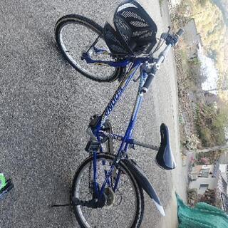 子供用青い自転車　お話し中になっております
