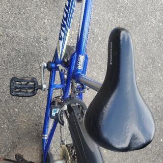 子供用青い自転車　お話し中になっておりますの画像