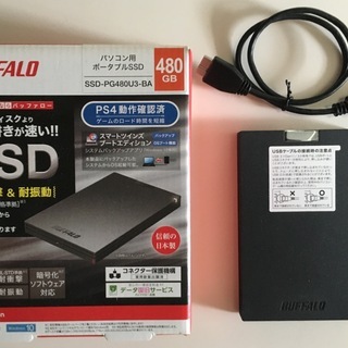 ポータブルSSD PS5/PS4 480GB BUFFALO USB3.1(Gen1) の画像