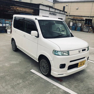 ホンダ　ザッツ　モデューロエアロ等ホワイトパールで綺麗な軽
