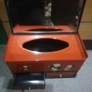 ティッシュケース小物入れ付きの画像