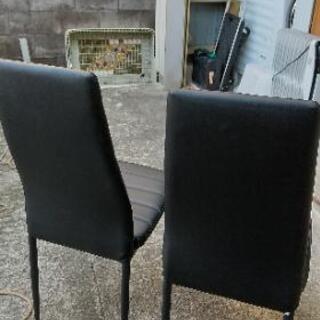 【中古品】黒色ダイニングチェアセットの画像