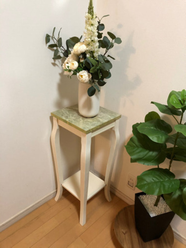 大理石サイドテーブル　フラワースタンド　花台　アンティーク