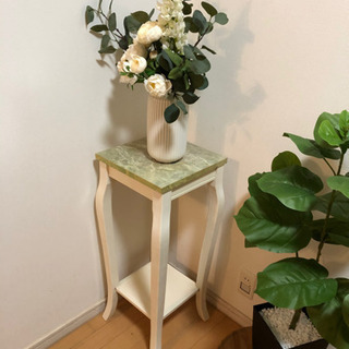 大理石サイドテーブル　フラワースタンド　花台　アンティークの画像