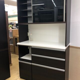 ?松田家具? 2面 キッチンボード 食器棚 スライドレール