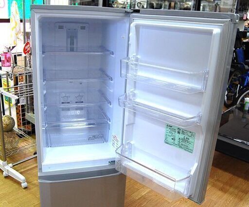 冷蔵庫 168L 2016年製 2ドア 三菱 MR-P17Z-S1 シルバー キッチン家電 100Lクラス MITSUBISHI  札幌市 清田区 平岡
