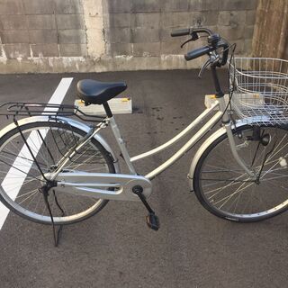 《レンタサイクル店使用　自転車整備士整備済み！》中古車　26インチ　シティサイクル　シルバー