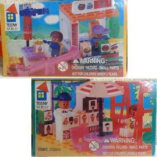 未開封品有り★ミニブロック TEENY WORLD CROSSWISE 3箱セット 1101 1103 1106 お店屋 箱付き　小さい カワイイ♪ おもちゃ こども 子供 ☆ PayPay(ペイペイ)決済可能 ☆ 札幌市 豊平区 平岸の画像