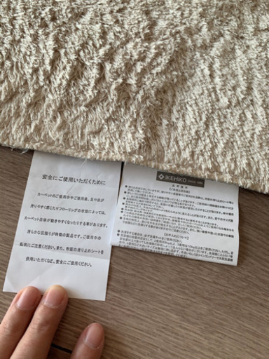 IKEHIKO ソフトタッチボリュームシャギーラグ ベージュ