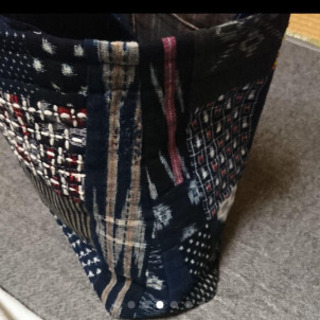 絣刺し子ハンドバックの画像