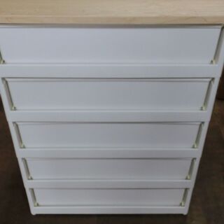 ウッドトップチェスト 5段 引き出し 収納 家具 40×73×100cmの画像