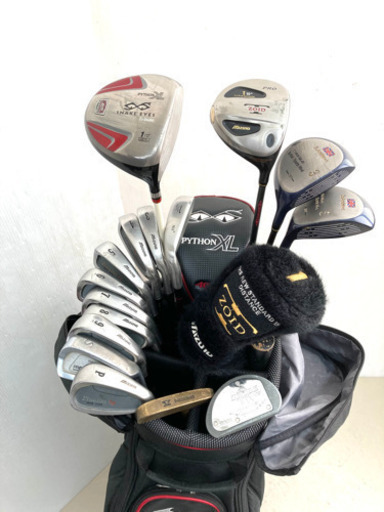 【SOLD OUT！】Mizuno ゴルフクラブ 15本＋純正バッグ＋スネークアイ チタンドライバー付き