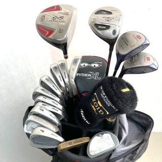 【SOLD OUT！】Mizuno ゴルフクラブ 15本＋純正バッグ＋スネークアイ チタンドライバー付きの画像