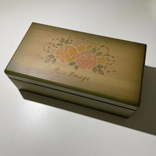 アンティーク　鏡付き木製アクセサリーケース