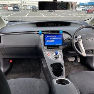 H24年式 車検R3/10 後期 プリウス ナビ パナソニック製 ９インチ ワイド フルセグTV バックカメラ ホーネット セキュリティ ETC クルーズコントロール ZVW30の画像