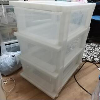 3段チェスト　透明ケース