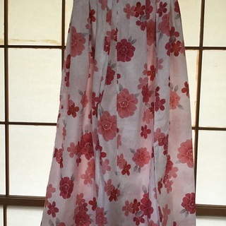 手作り　浴衣リメイク　花柄ロングスカート　87,5cm
