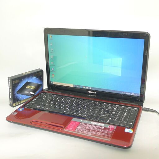 送料無料 新品SSD256GB 1台限定 ノートPC 中古動作良品 15.6型 Toshiba T350/56AR Core i5 4GB Blu-ray 無線 Windows10 LibreOffice レッド