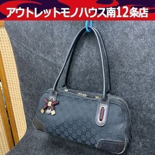 本物 グッチ ミニボストンバッグ GG プリンシー ブラック キャンバス レディース ハンドバッグ トートバッグ シェリーライン 札幌市