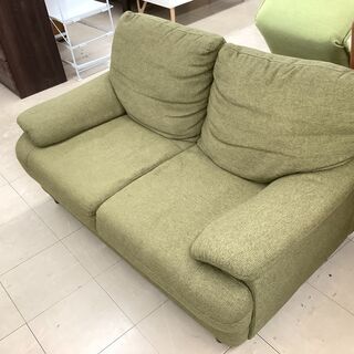 ニトリ　ソファ　緑　2人掛け ニトリ 2人掛けソファー グリーン【トレファク牛久店】