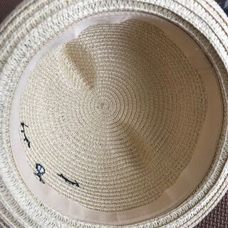 くまさん麦わら帽子・日除け付き帽子　2点セットの画像