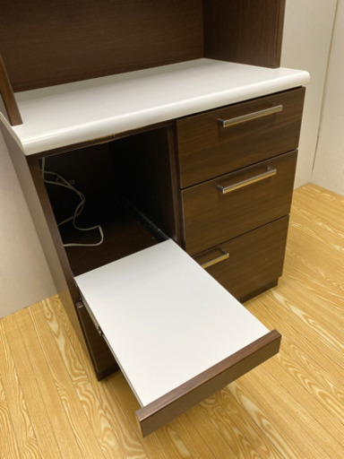 stp-0868 家電ボード 収納棚 2連 ブラウン 食器棚 キッチンボード 幅80 