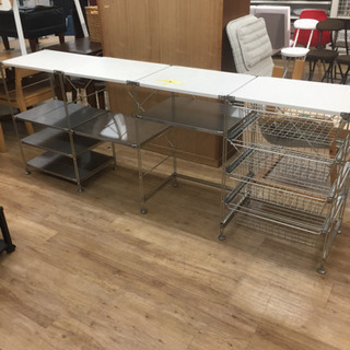 無印良品ユニットシェルフ（ホワイト×シルバー）です。【トレファク東大阪店】