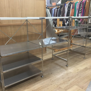 無印良品ユニットシェルフ（ホワイト×シルバー）です。【トレファク東大阪店】
