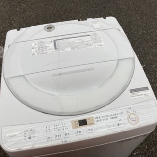 【RKGSE-522】特価！シャープ/SHARP/6kg/全自動洗濯機/ES-GE6C-W/中古/2019年製/当社より近隣地域無料配達