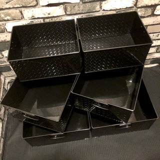 収納ケース 縞鋼板 6点セットの画像