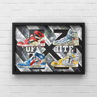 121 AIR JORDAN1 エアジョーダン1 オマージュアートポスター(フレーム付き) の画像