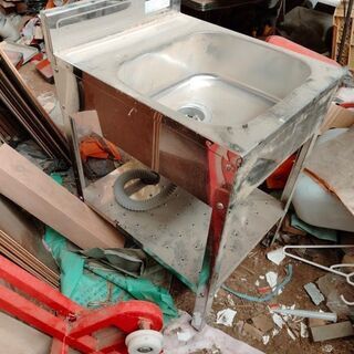 アウトドアキッチン　ステンレス流し台　屋外利用可の画像