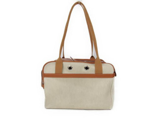 HERMES サック・ド・トランスポール・プール シアン ドッグキャリーバッグ