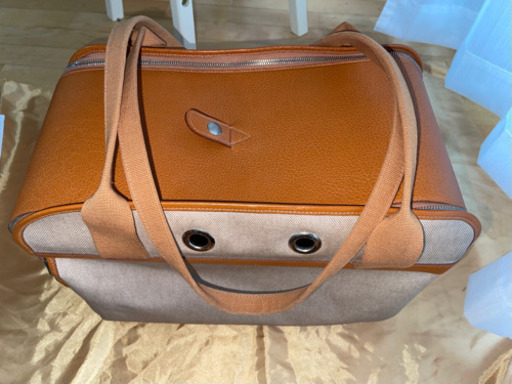 HERMES サック・ド・トランスポール・プール シアン ドッグキャリーバッグ