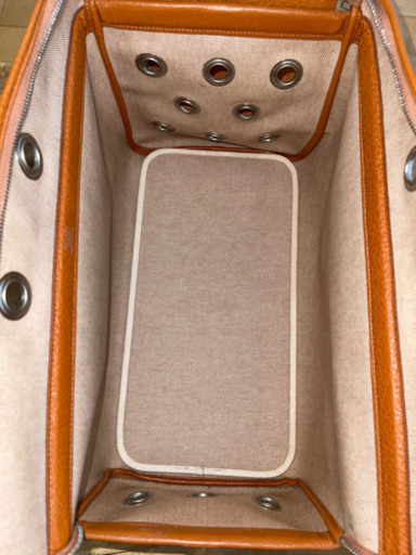 HERMES サック・ド・トランスポール・プール シアン ドッグキャリーバッグ