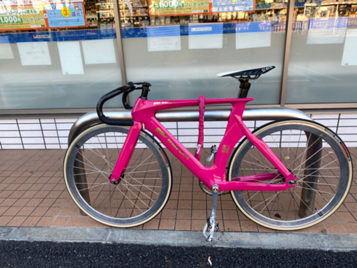 三鷹市引き取り限定。　ガンヴェル　フルカーボンピスト　ピストバイク　完成品