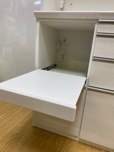 stp-0991 家電ボード　スライド扉式　2連　ホワイト　収納棚　キッチンボード　幅118　スライドテーブル付き　レンジ台　レンジボード　キッチン収納　キッチンラック　食器棚　スライド台　キッチンカウンター　レンジラック　キッチン　炊飯器　白　大容量
