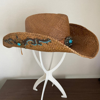 カウボーイハット　ターコイズの装飾付き！の画像