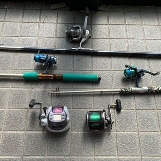 釣り竿3本　+　リール2個