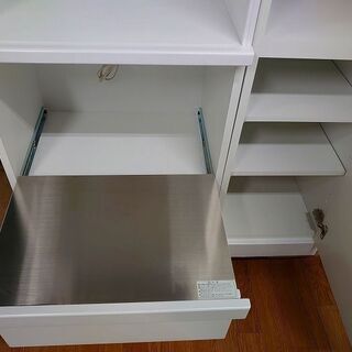 カリモク　レンジ台 カップボード 食器棚 フルオープン ホワイト KARIMOKU 収納家具 店頭引取大歓迎♪ R3193)