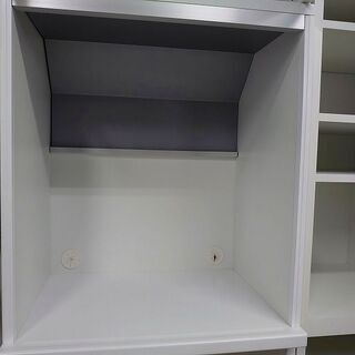 カリモク　レンジ台 カップボード 食器棚 フルオープン ホワイト KARIMOKU 収納家具 店頭引取大歓迎♪ R3193)