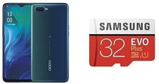【送料無料】OPPO Reno A ブルー 【日本正規代理店品】& Samsung microSDカード32GB セット