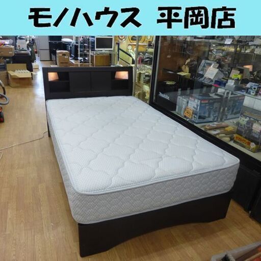 ニトリ セミダブルベッド 幅121.5×奥216×高91.5cm ブラウン系 宮付き フランスベッド  マットレス付き 寝具 家具 ☆ PayPay(ペイペイ)決済可能 ☆ 札幌市 清田区 平岡