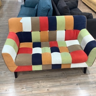 パッチワークデザイン ソファ マルチカラー　不二貿易 2way パッチワークソファ マルチカラー不二貿易
