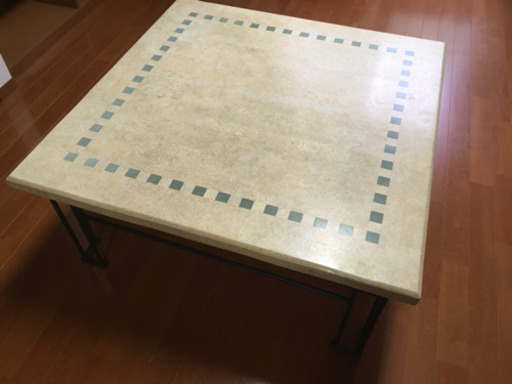 【価格再改訂】テーブル【天板→石、脚→鋼鉄】90×90㎝