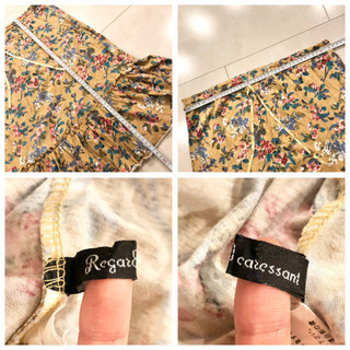 【ネット決済・配送】Regard Caressant リガードクレッシェンド　花柄　膝丈　ひざ丈　スカート　フレアスカート　サイズ　M 　ベージュ　カジュアル　サマースカート　薄手　紫外線対策　冷房対策　格安出品の画像