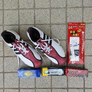 ゴルフシューズ　メンズ　25.5cm とグローブ（M）とボール